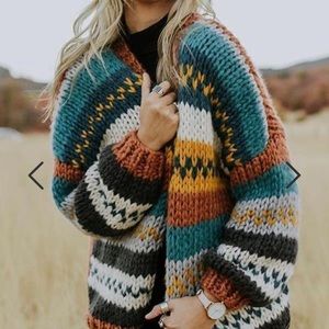 WISHLIST Boho Striped Sweater Knit Cardigan
